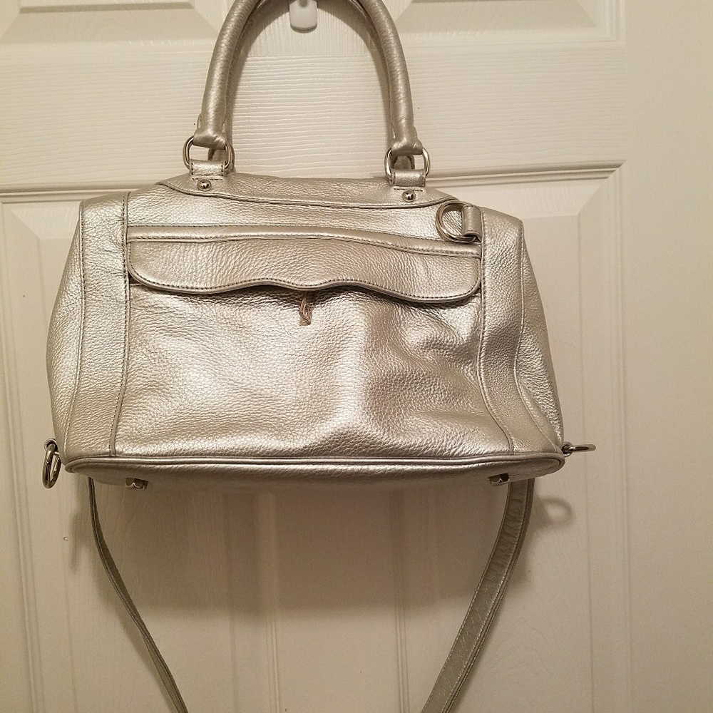 REBECCAMINKOFF silver white purse